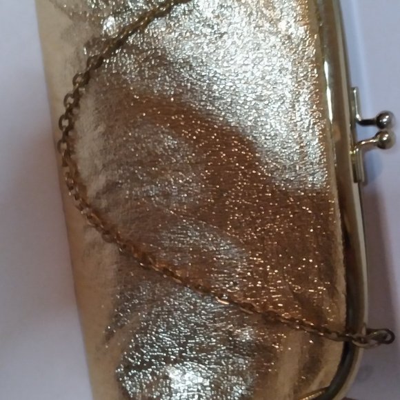 Vintage Gold Lame Handbag/Purse, Evening Clutch - Picture 4 of 6
